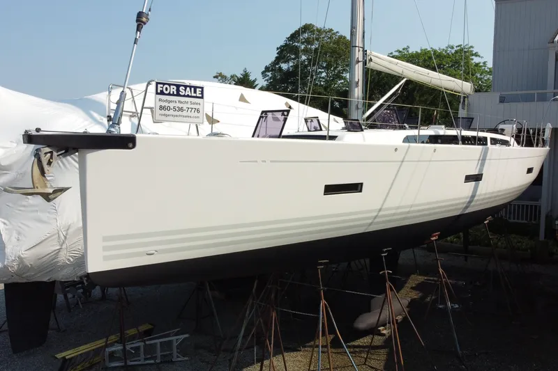 Abide Yacht Photos Pics 2018 X-Yachts X4.9 sailboat for sale, displayed on stands.