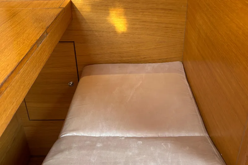 Abide Yacht Photos Pics Cozy seating area with wooden finish in 2018 X-Yachts X4.9 interior.