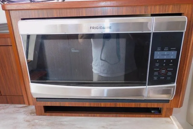  Yacht Photos Pics Frigidaire microwave in 2019 Pursuit OS 325 Offshore boat kitchen.