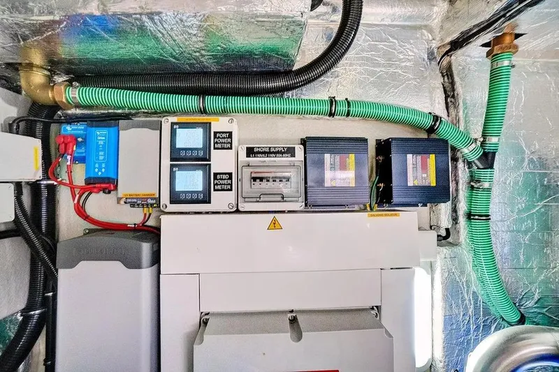  Yacht Photos Pics Electrical control panel in a 2017 Sunseeker 68 Sport Yacht engine room.