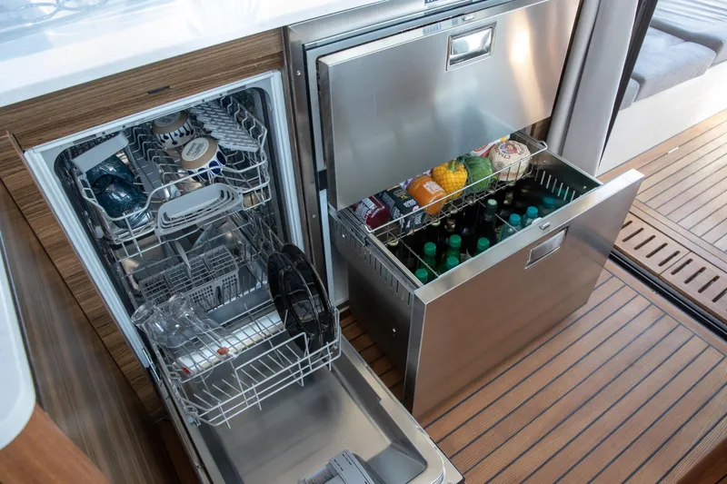  Yacht Photos Pics Modern kitchen appliances on the 2026 Marex 440 Gourmet Cruiser yacht.