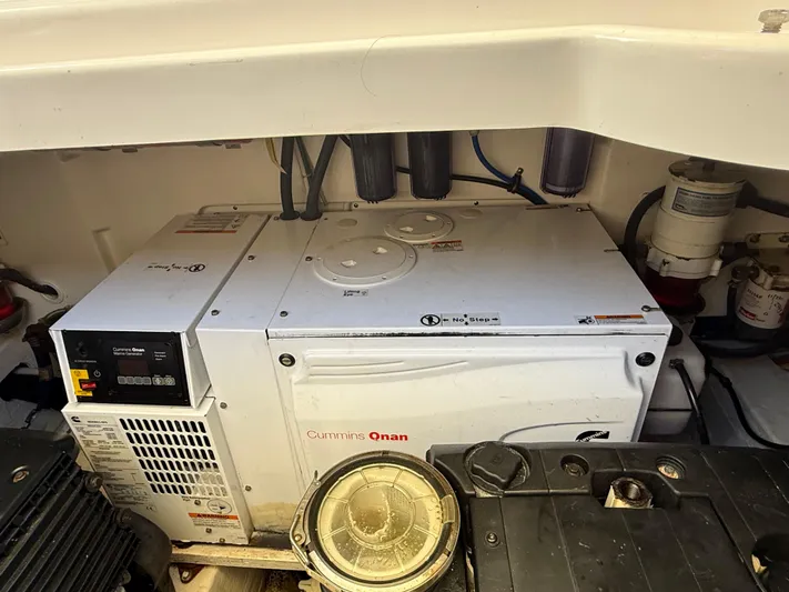  Yacht Photos Pics Engine room of 2014 Tiara Yachts 4500 Sovran with Cummins Onan generator.