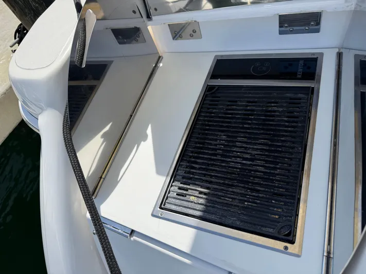  Yacht Photos Pics Outdoor grill on 2014 Tiara Yachts 4500 Sovran deck.