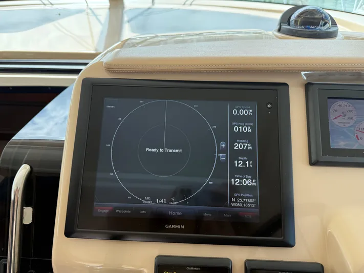  Yacht Photos Pics Garmin navigation display on 2014 Tiara Yachts 4500 Sovran dashboard.
