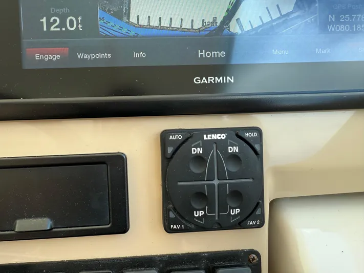  Yacht Photos Pics Garmin navigation system and Lenco controls on 2014 Tiara Yachts 4500 Sovran.