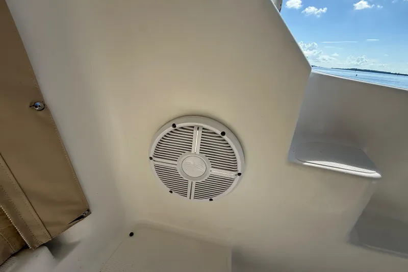  Yacht Photos Pics Speaker on 2014 Tiara Yachts 4500 Sovran, with ocean view in background.