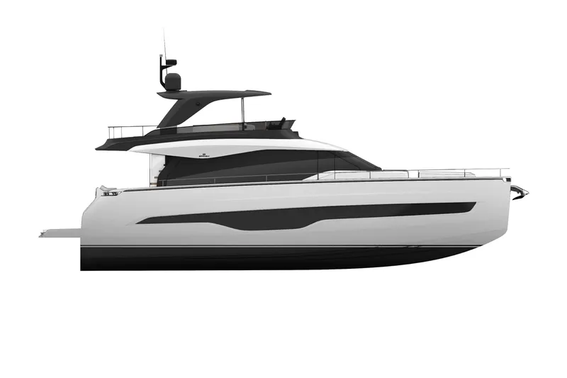  Yacht Photos Pics 2026 Cranchi 62 yacht, sleek design, side view, modern luxury vessel.