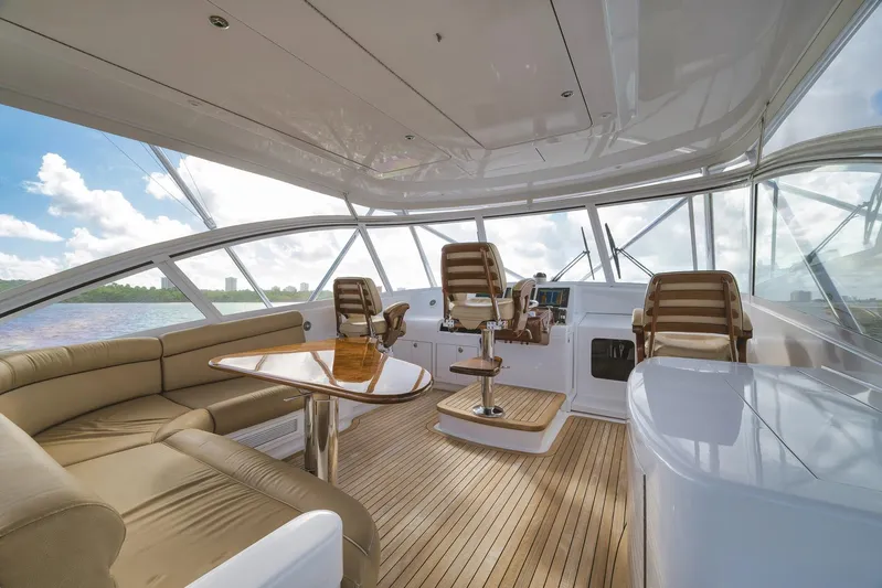 Magadi Yacht Photos Pics Luxurious 2015 Ritchie Howell Express yacht interior with plush seating and panoramic windows.