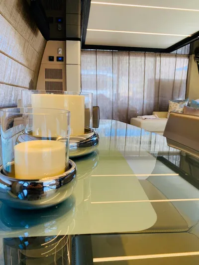 Murano Yacht Photos Pics Luxurious interior of 2018 Azimut 72 FLY yacht with elegant decor and modern furnishings.