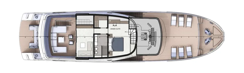 Filippetti N28 Yacht Photos Pics Top view layout of 2027 Filippetti N28 yacht, featuring spacious interior design.