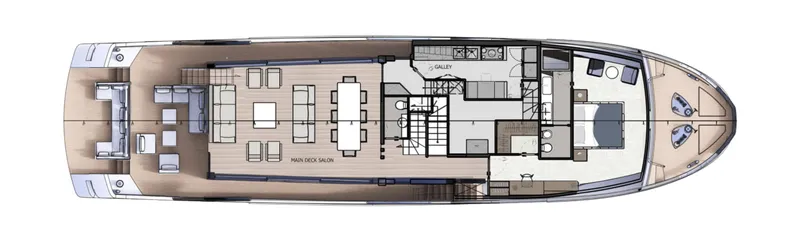 Filippetti N28 Yacht Photos Pics Floor plan of 2027 Filippetti N28 yacht, showcasing spacious interior layout and design.