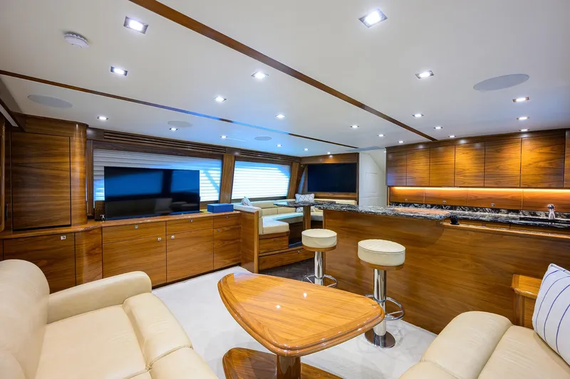 Hmy Trade Yacht Photos Pics 2023 Viking 64 Convertible - Salon, Seating with Table