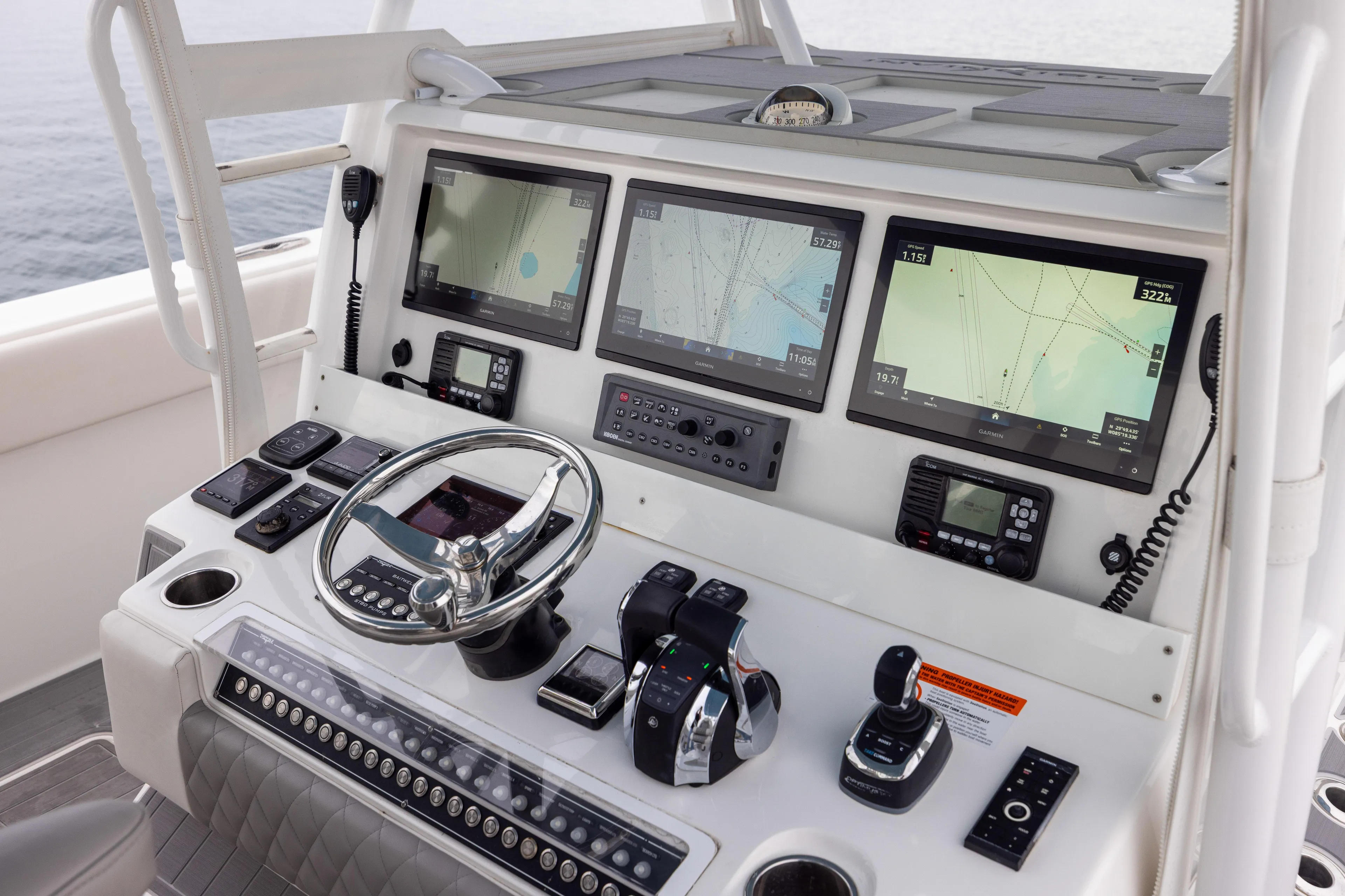  Yacht Photos Pics Cockpit of 2020 Invincible 40 Catamaran with advanced navigation and control systems.