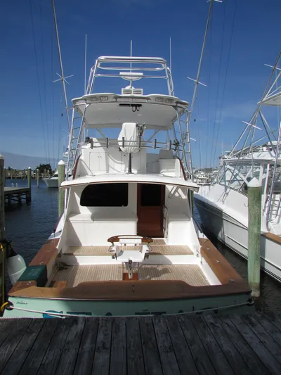 Sea Hag Yacht Photos Pics 2007 Blackwell Custom Carolina 61 yacht docked in harbor.