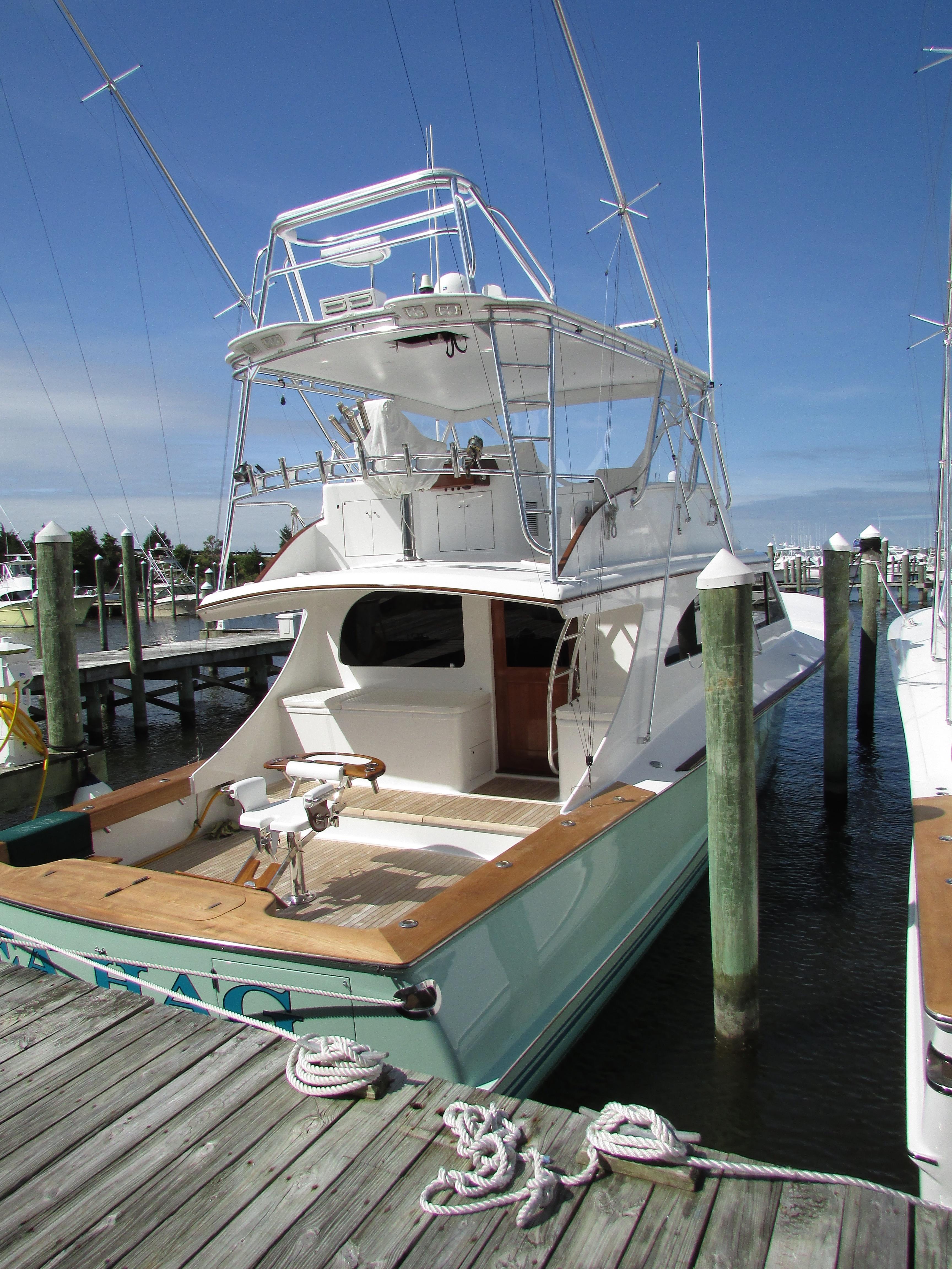2007 Blackwell Custom Carolina 61 yacht docked at marina.