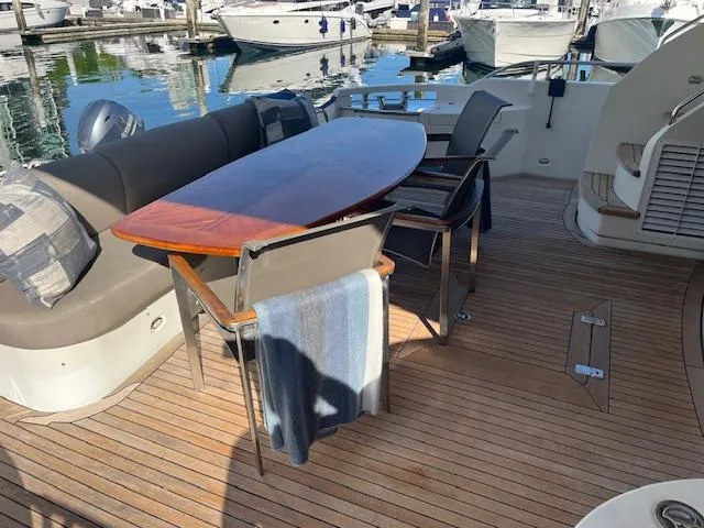 Hydrogène Yacht Photos Pics Teak Table and Chairs on Cockpit