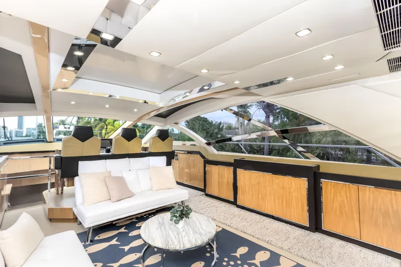 Bikinis Optional Yacht Photos Pics Luxurious interior of 2012 Cheoy Lee 76 Alpha yacht with modern design and elegant furnishings.