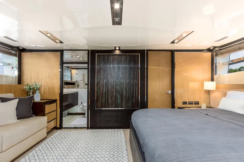 Bikinis Optional Yacht Photos Pics Luxurious 2012 Cheoy Lee 76 Alpha yacht interior with modern bedroom design.