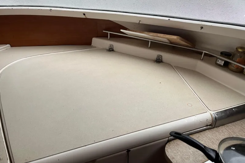 Nikita 1 Yacht Photos Pics Interior view of 2004 Fountaine Pajot Bahia 46 catamaran kitchen area.