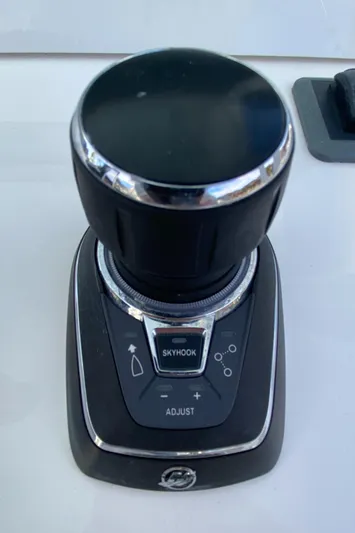  Yacht Photos Pics Joystick control panel of 2023 Invincible 46 Catamaran Plus Quad Axle Trailer.