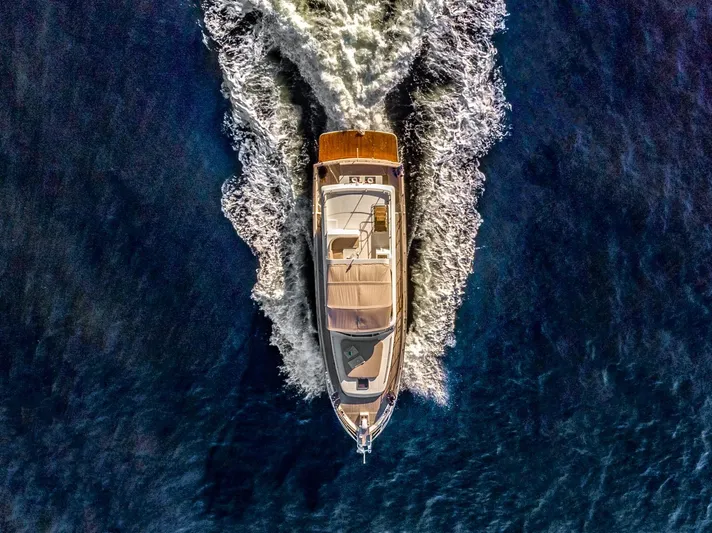  Yacht Photos Pics Aerial view of 2025 Norseman 45 FreeOcean yacht cruising through deep blue waters.