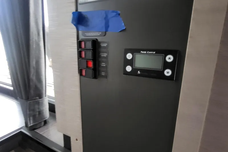  Yacht Photos Pics Control panel inside 2024 Fountaine Pajot MY6 yacht, featuring buttons and display.