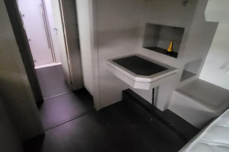  Yacht Photos Pics 2024 Fountaine Pajot MY6 interior with modern design and sleek surfaces.