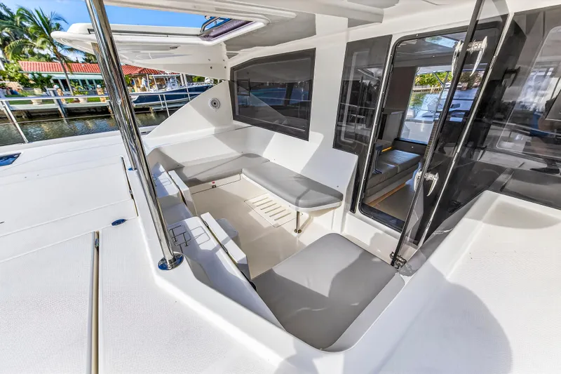 Southern Sky Yacht Photos Pics 2018 Leopard 51 Powercat yacht with spacious seating area and modern interior design.