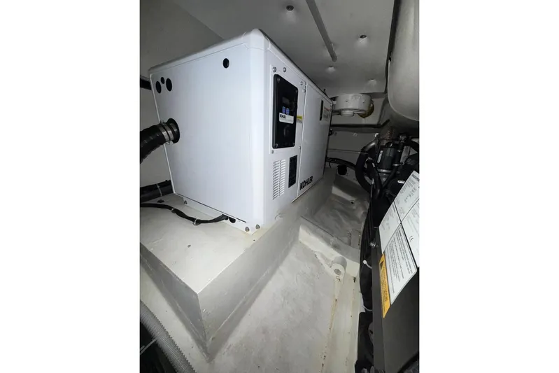  Yacht Photos Pics Engine room of 2022 Solaris Power 44 yacht with Kohler generator.