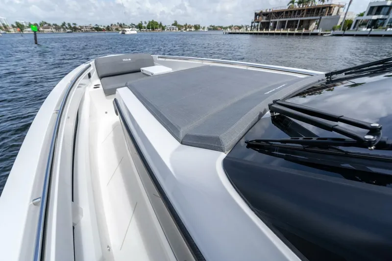  Yacht Photos Pics Luxury Limitless Seas XLV 45 yacht deck, 2025 model, cruising on serene waters.