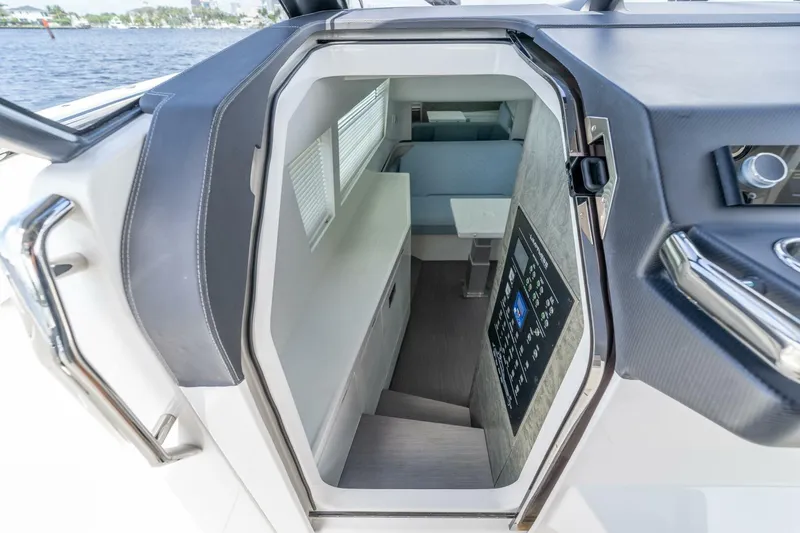  Yacht Photos Pics Interior view of Limitless Seas XLV 45 yacht, showcasing modern cabin design, 2025 model.