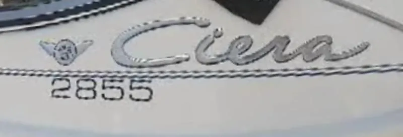 Hawley's Haven Yacht Photos Pics Bayliner 2855 Ciera 2001 model logo on boat exterior.