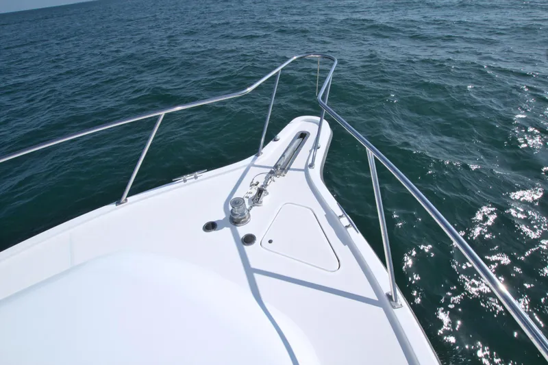 Ohana Yacht Photos Pics Bow view of 2003 Tiara Yachts 4000 Express on open water.