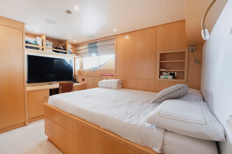 Were Dreams Yacht Photos Pics Luxurious cabin interior of 2008 Amels 171 Limited Edition yacht with modern amenities.