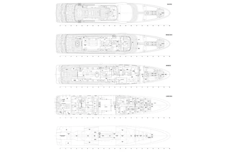 Were Dreams Yacht Photos Pics Blueprint of 2008 Amels 171 Limited Edition yacht, showing detailed deck layouts.