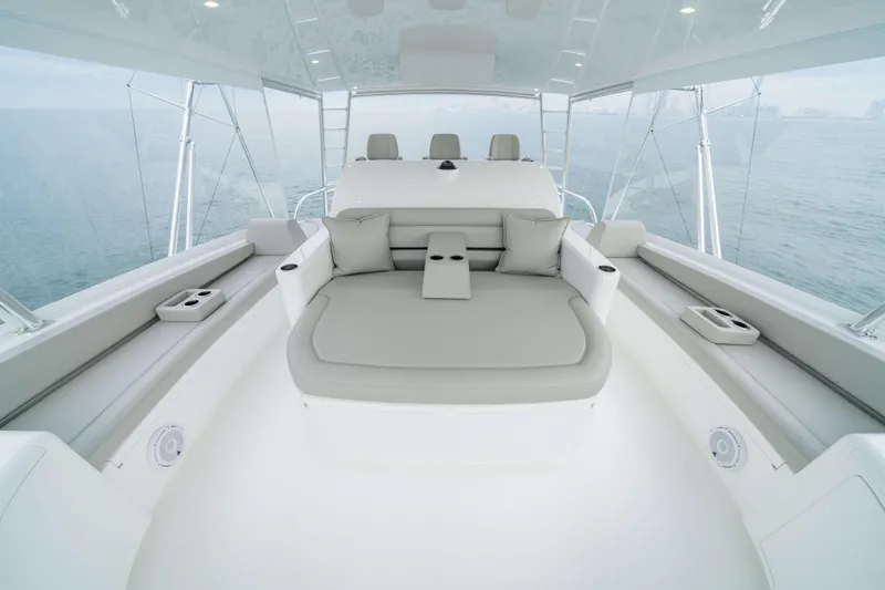 2026 Viking 82c Yacht Photos Pics Viking 82 Convertible Forward Helm Seating