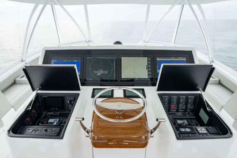 2026 Viking 82c Yacht Photos Pics Viking 82 Convertible Helm