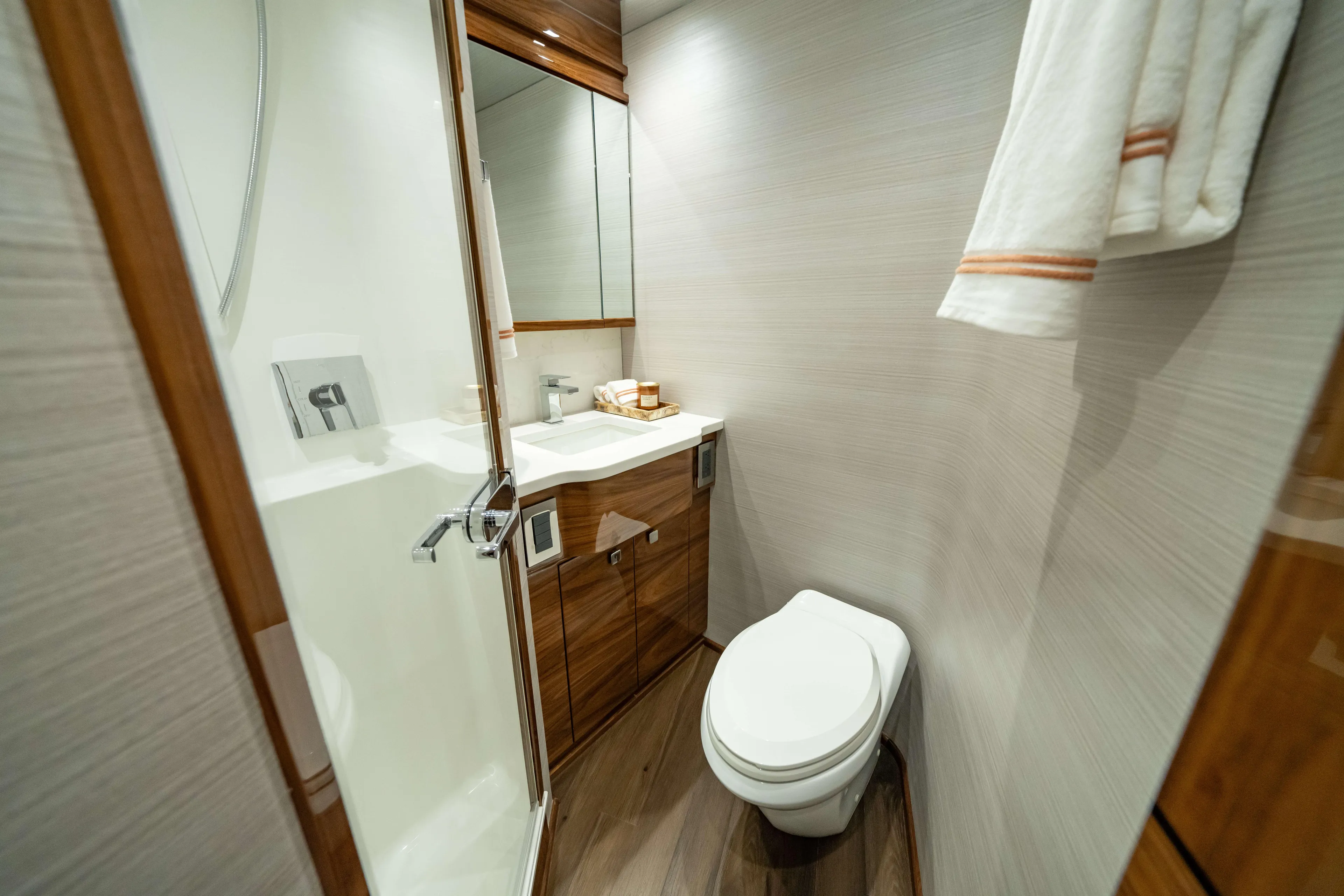 2026 Viking 82c Yacht Photos Pics Viking 82 Convertible Forward Stateroom Head