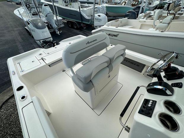 2024 Avenger 26 Avenger boat interior with dual seats and control panel.