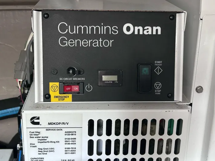 Here & Now 2017 Sea Ray 510 Fly @ Acapulco Yacht Photos Pics Cummins Onan generator on a 2017 Sea Ray Fly 510 yacht.