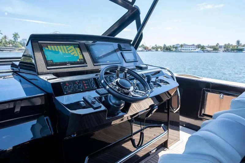  Yacht Photos Pics Cockpit of 2020 Pardo Yachts 50, featuring modern navigation systems and sleek design.