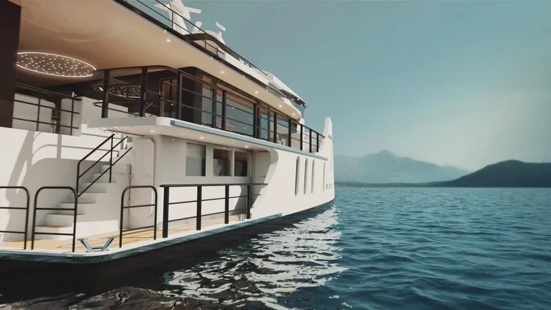 Deo Juvante Yachts Yacht Photos Pics Luxurious 2026 Deo Juvante C24 yacht cruising on serene waters with mountain backdrop.