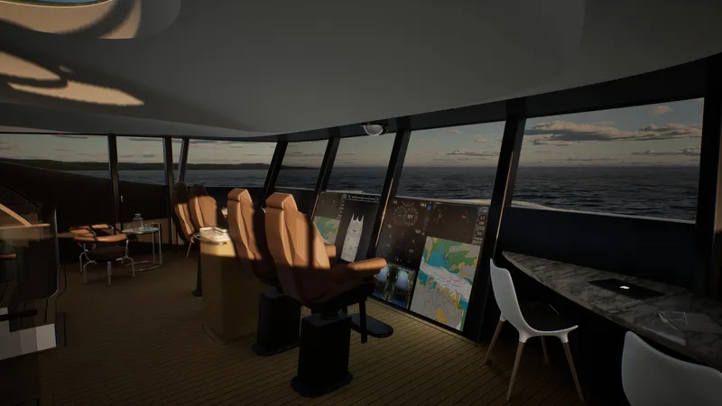 Deo Juvante Yachts Yacht Photos Pics Luxurious interior of 2026 Deo Juvante C24 yacht with ocean view and modern seating.