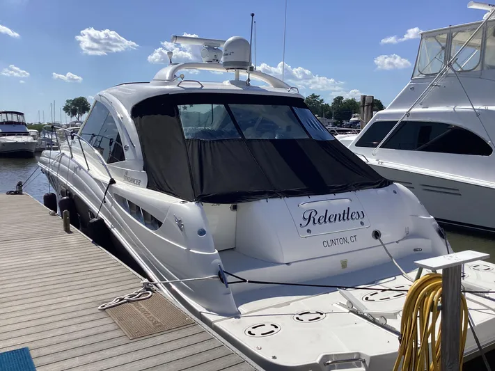  Yacht Photos Pics 2006 Sea Ray 48 Sundancer yacht docked, named "Relentless," in Clinton, CT marina.