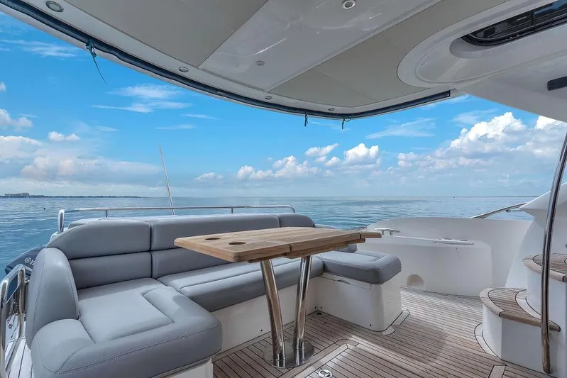 Ohana Forever Yacht Photos Pics Luxurious Sunseeker Manhattan 55 yacht interior with ocean view, 2016 model.
