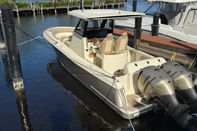  Yacht Photos Pics 2019 Chris-Craft Catalina 30 boat docked with twin Yamaha engines.