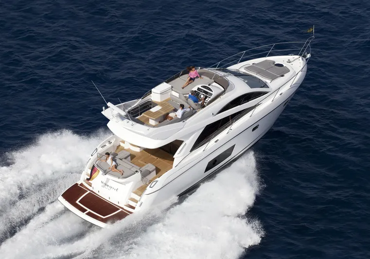 Skeis The Limit Yacht Photos Pics Manufacturer Provided Image: Sunseeker Mahattan 53 Aerial Shot