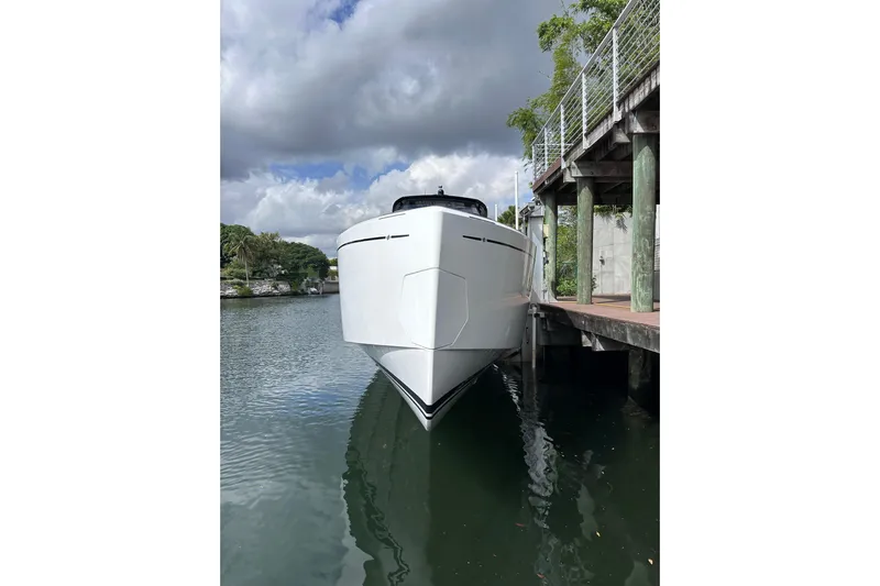 No Name Yacht Photos Pics 2024 Pardo Yachts P38 docked, showcasing sleek design and modern aesthetics.