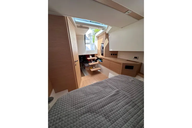 No Name Yacht Photos Pics 2024 Pardo Yachts P38 interior cabin with modern design and natural light.