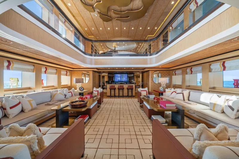 Axioma Yacht Photos Pics Luxurious interior of 2013 Dunya Yacht with elegant seating and modern decor.